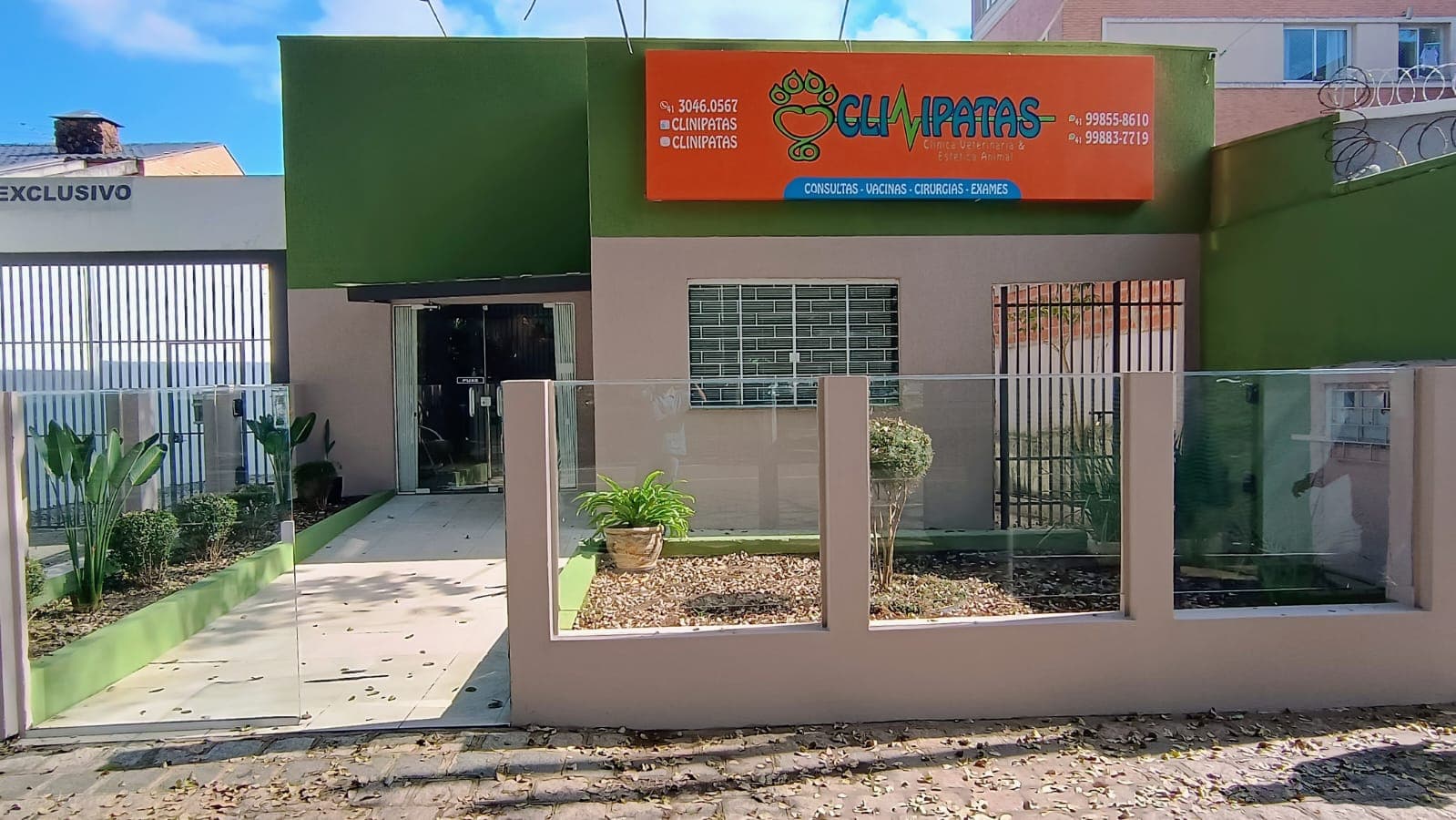 Fachada da Clinipatas em Curitiba